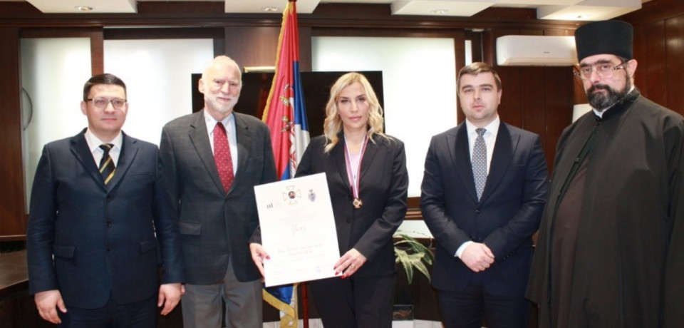 Ministarki pravde uručen Krst vožda Đorđa Stratimirovića